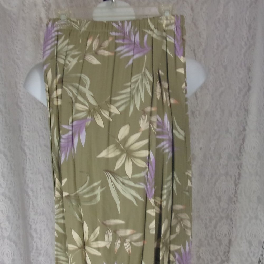 Faux Wrap Maxi/Midi Skirt Dusty Olive and Light Purple